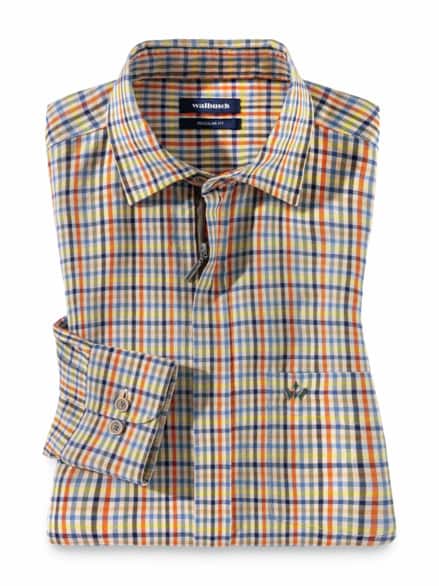 Leinen-Mix Hemd Zip & Go Vichy Natur Leinen-Mix Hemd Zip & Go Vichy Natur