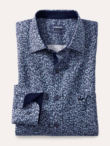 Aktiv-Hemd Druck Marine