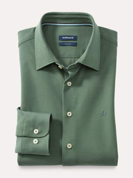Comfort-Pique Hemd Salbei