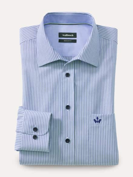 Extraglatt-Hemd Streifen Blau