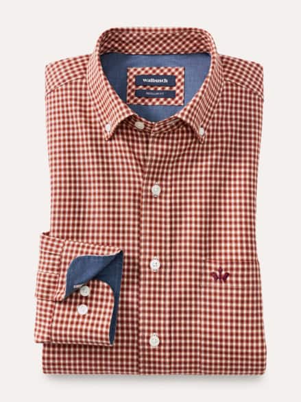 Cashmere-Mix-Hemd Vichy Bordeaux Cashmere-Mix-Hemd Vichy Bordeaux