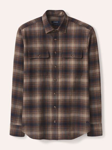Flanell-Overshirt Karo Braun