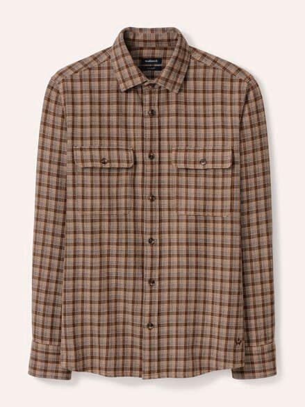 Flanell-Overshirt Minikaro Camel Flanell-Overshirt Minikaro Camel