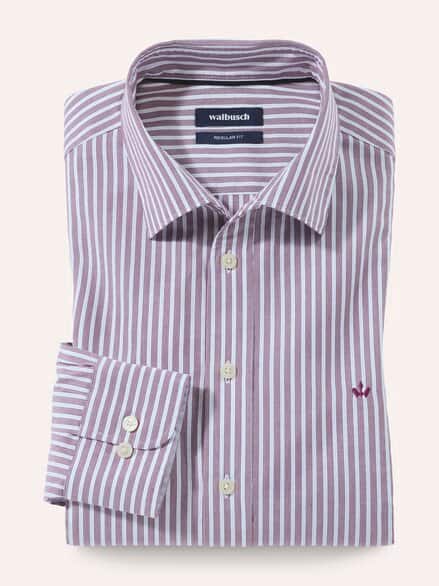 Hemd aus Royal-Oxford Streifen Bordeaux