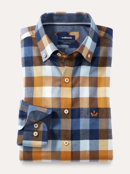 Sturmtief Flanell-Hemd Karo Safran