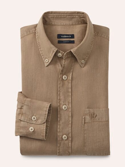Pures Leinen Hemd Überfärber Latte