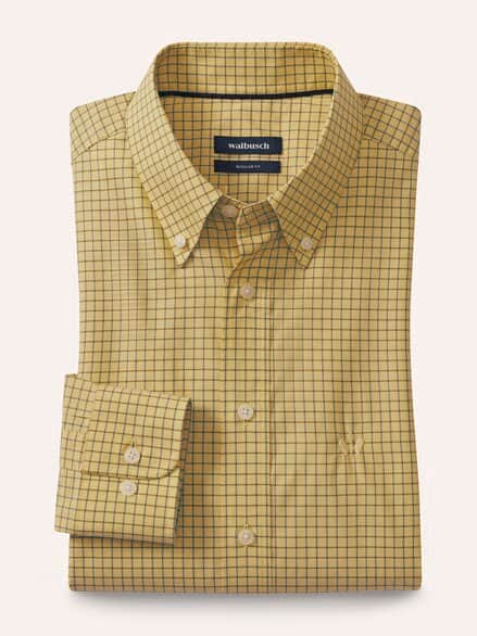 Soft-Cotton Hemd Fensterkaro Gelb