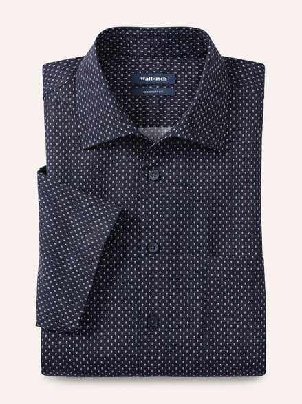 Extraglatt-Hemd Walbusch-Kragen Minimal Druck