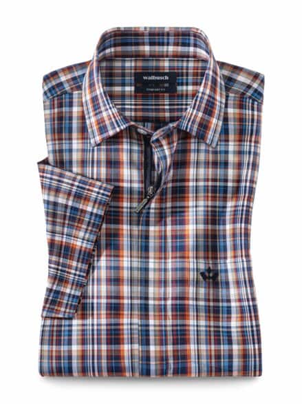 Extraglatt-Hemd Zip & Go Karo Terra