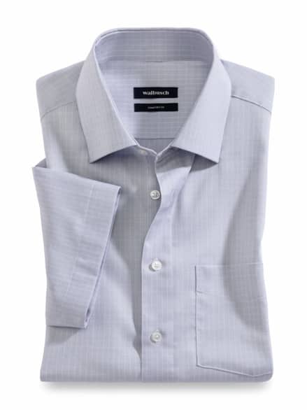 Extraglatt-Hemd Kent-Kragen Gitterkaro Grau Extraglatt-Hemd Kent-Kragen Gitterkaro Grau