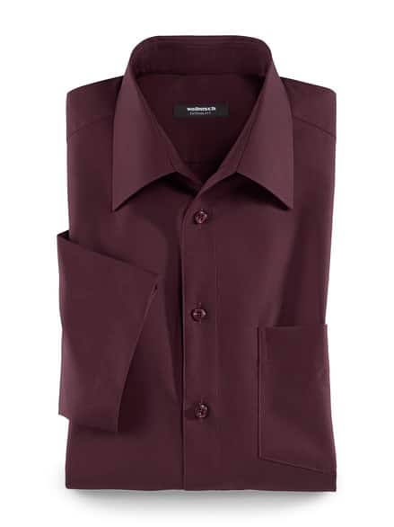 Extraglatt-Hemd Walbusch-Kragen Burgund Extraglatt-Hemd Walbusch-Kragen Burgund