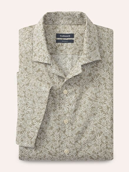 leichtes Reverskragen-Hemd Druck Natur