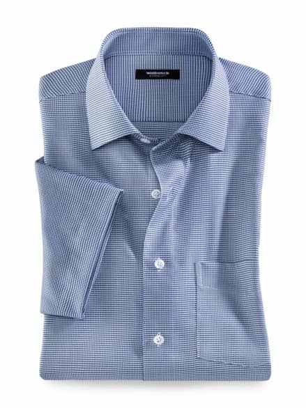 Extraglatt-Hemd Kent-Kragen Minikaro Hellblau Extraglatt-Hemd Kent-Kragen Minikaro Hellblau