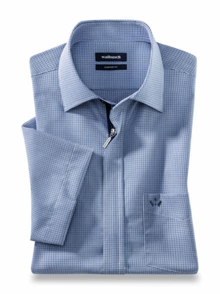 Extraglatt-Hemd Zip & Go Minikaro Blau Extraglatt-Hemd Zip & Go Minikaro Blau