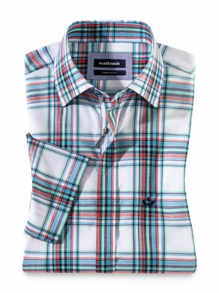 Tropical-Hemd Zip&Go Karo Weiß Tropical-Hemd Zip&Go Karo Weiß