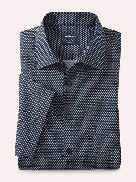 Extraglatt-Hemd Walbusch-Kragen Minimal Druck