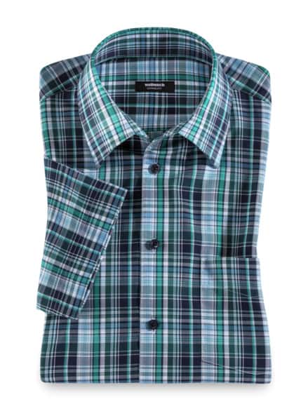 Extraglatt-Hemd Walbusch-Kragen Karo Lagune/Blau Extraglatt-Hemd Walbusch-Kragen Karo Lagune/Blau
