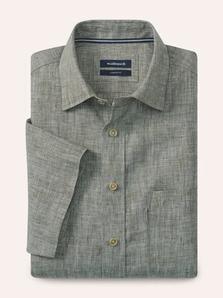 Pures Leinen Hemd Uni Schilf