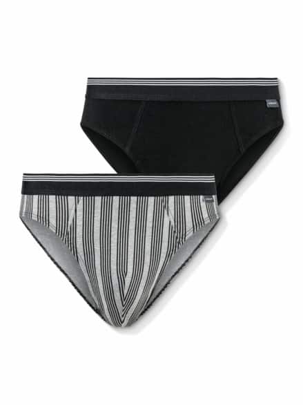 Slip Dessin Duo 2er Pack Streifen/Schwarz