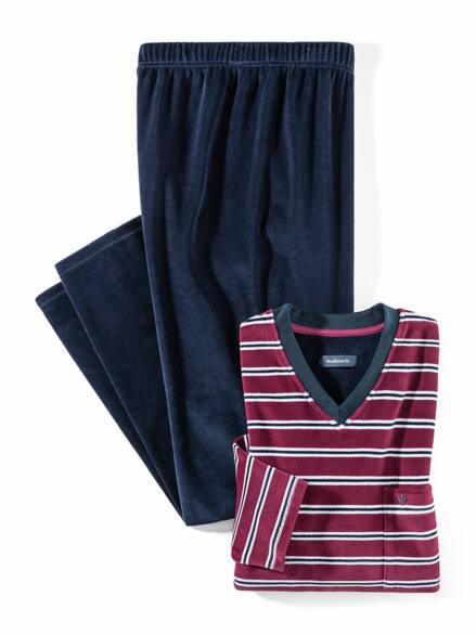 Nicki-Schlafanzug Softfeel Dunkelrot Nicki-Schlafanzug Softfeel Dunkelrot