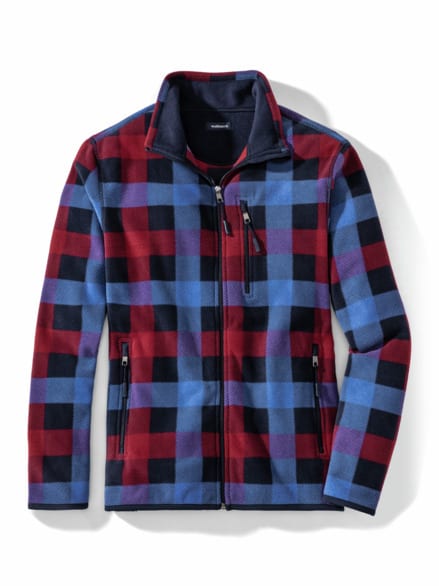 Relax- Fleecejacke Karo Blau Relax- Fleecejacke Karo Blau