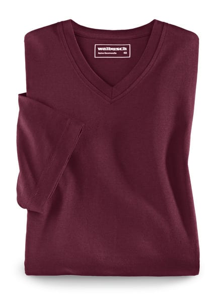 T-Shirt V-Ausschnitt Burgund