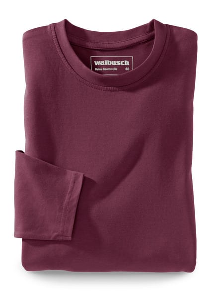 Langarm-Shirt Rundhalsausschnitt Burgund