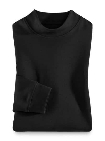 Langarm-Shirt Stehkragen Schwarz