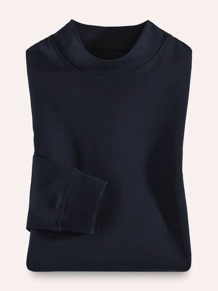 Langarm-Shirt Stehkragen Marine