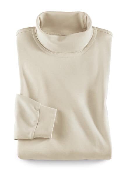 Rollkragen-Shirt Beige