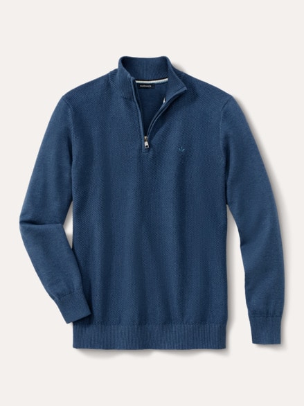 Struktur-Troyer Herbstlaub Jeansblau Struktur-Troyer Herbstlaub Jeansblau