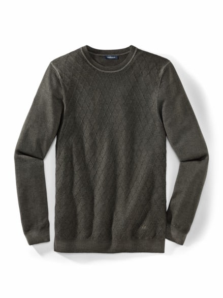 Strukturpullover Merino Extrafein Salbei