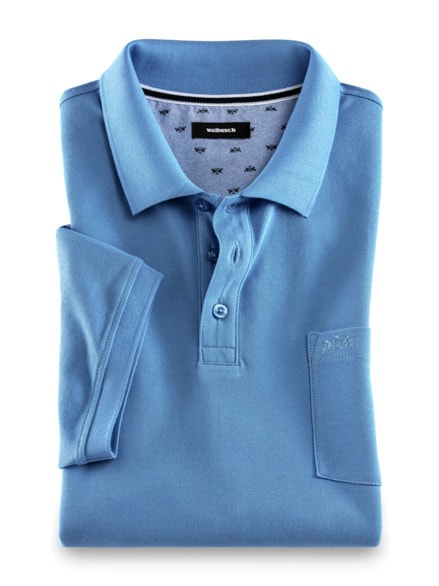 Pique-Polo Pima Cotton Mittelblau