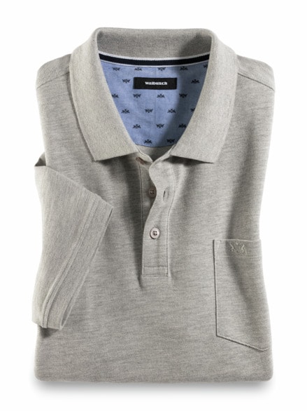 Pique-Polo Pima Cotton Mittelgrau