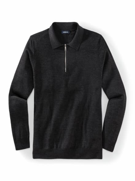 Merino-Mix Strickpolo Anthrazit