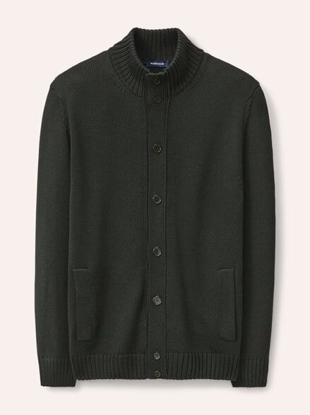Strick-Blouson mit Merinowolle Oliv