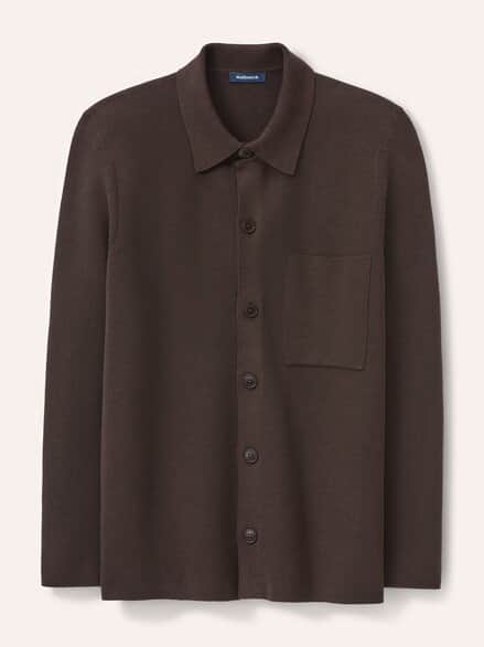 Milano Strickjacke mit Baumwolle Dunkelbraun Milano Strickjacke mit Baumwolle Dunkelbraun
