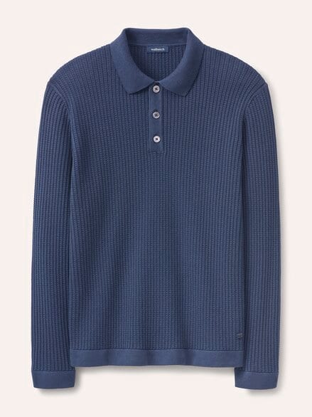 Strickpolo aus Baumwolle Marine