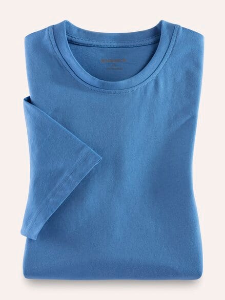 T-Shirt Rundhalsausschnitt Mittelblau