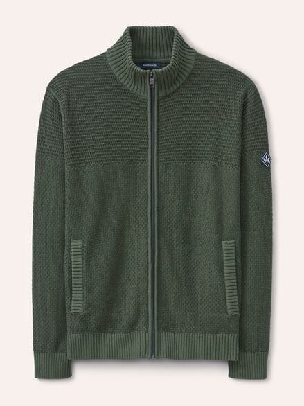 Strickjacke aus Baumwolle Oliv