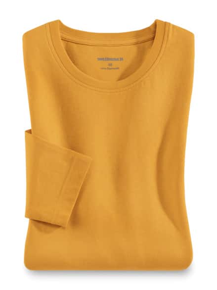 Langarm-Shirt Rundhalsausschnitt Safran