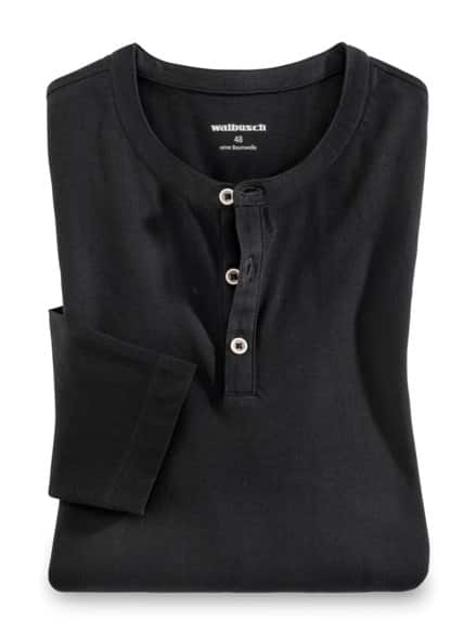 Henley-Shirt Schwarz