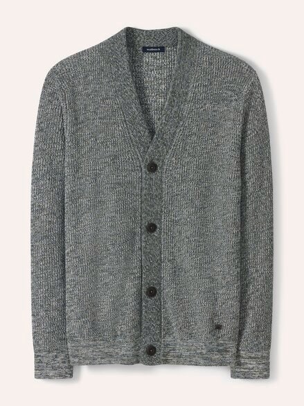 Mouline Cardigan Khaki/Navy