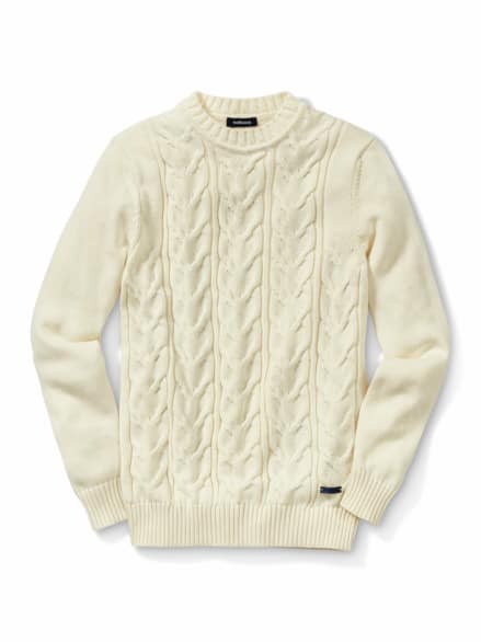 Zopfpullover Woolcot Offwhite
