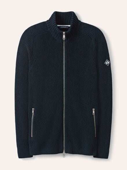 Zip-Jacke Patentstrick Marine