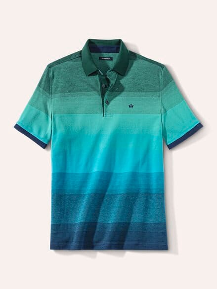 Ombre Streifenpolo Hitzefrei Türkis Ombre Streifenpolo Hitzefrei Türkis