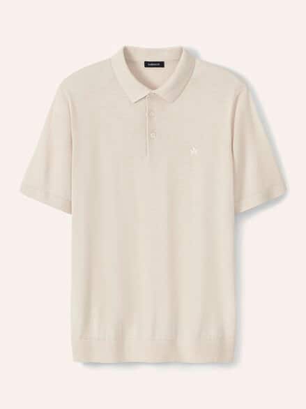 Premium Strickpolo Natur