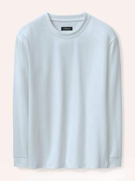 Langarmshirt aus Baumwollmix Weiß