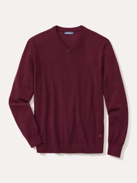 V-Pullover Merino Extrafein Bordeaux V-Pullover Merino Extrafein Bordeaux