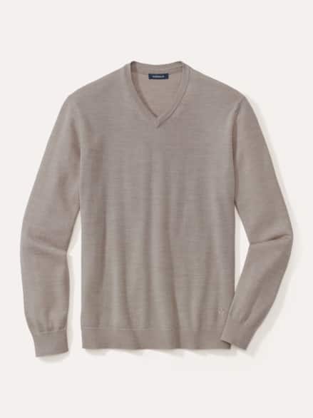 V-Pullover Merino Extrafein Natur V-Pullover Merino Extrafein Natur